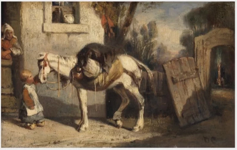 Alexandre - Gabriel Decamps, Un cavallo con un bambino che tiene le redini, National Gallery of Ireland, Dublino